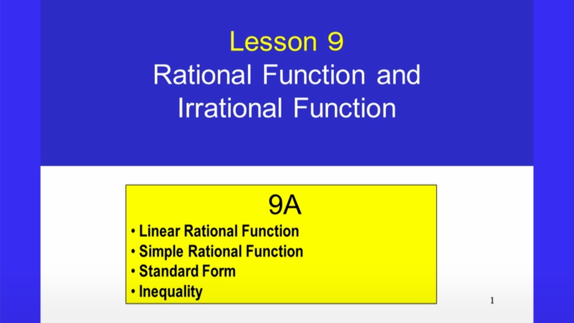 1-09_Rational Function and Irrational Function