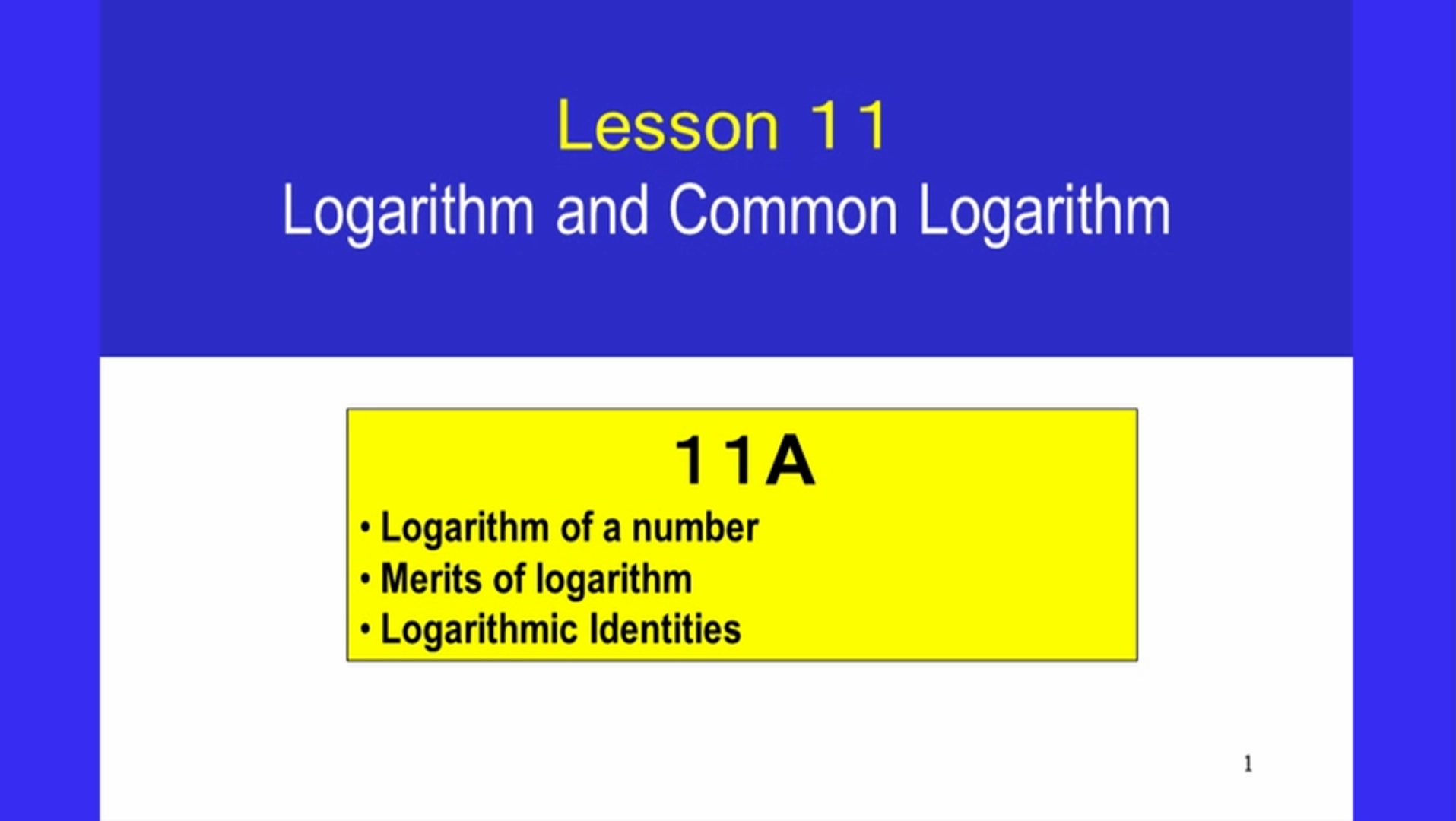 1-11_Logarithm and Common Logarithm