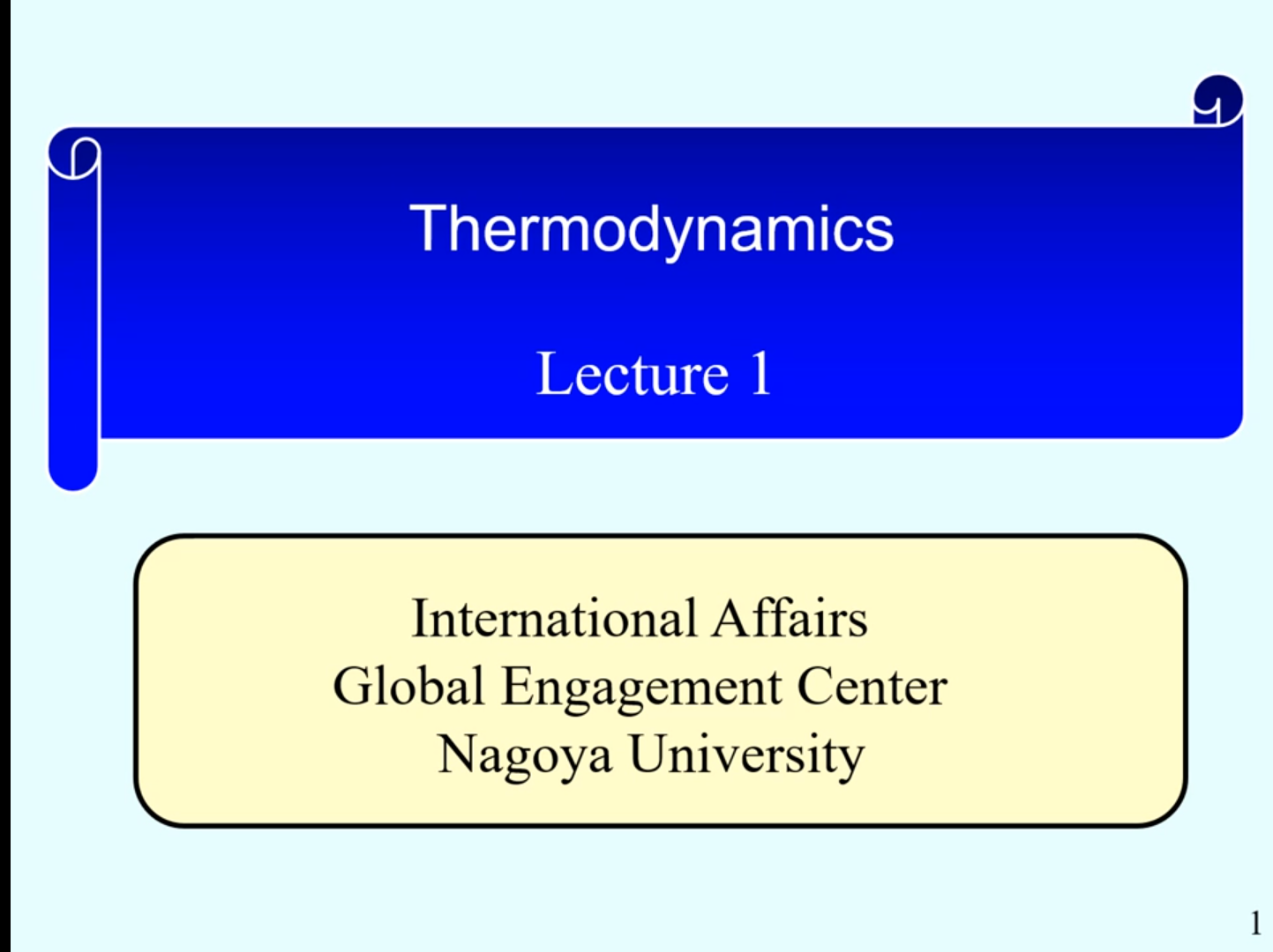 Themo dynamics Lecture 1